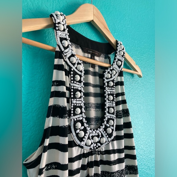 BCBG MaxAzria Black and white Striped mini dress. - Picture 2 of 9